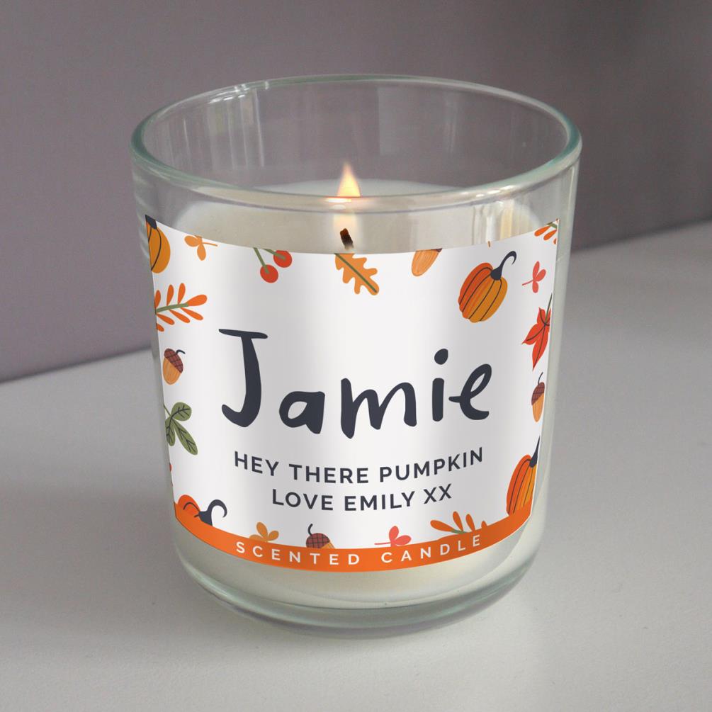 Personalised Pumpkin Candle in a Jar Extra Image 1